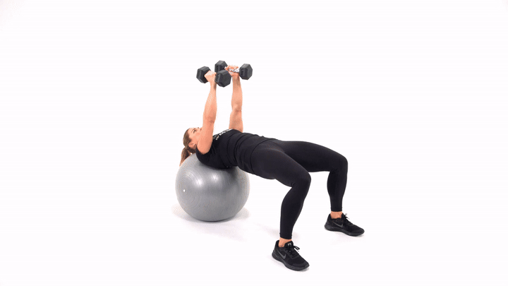 Dumbbell Stability Ball Alternating Chest Fly