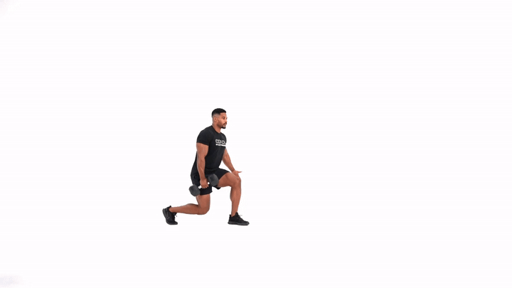 Dumbbell Suitcase Walking Lunge