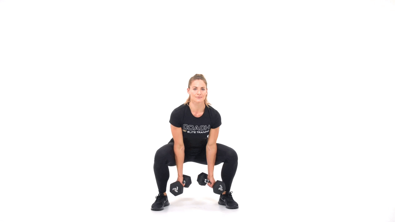 Dumbbell Sumo Squat to Curl