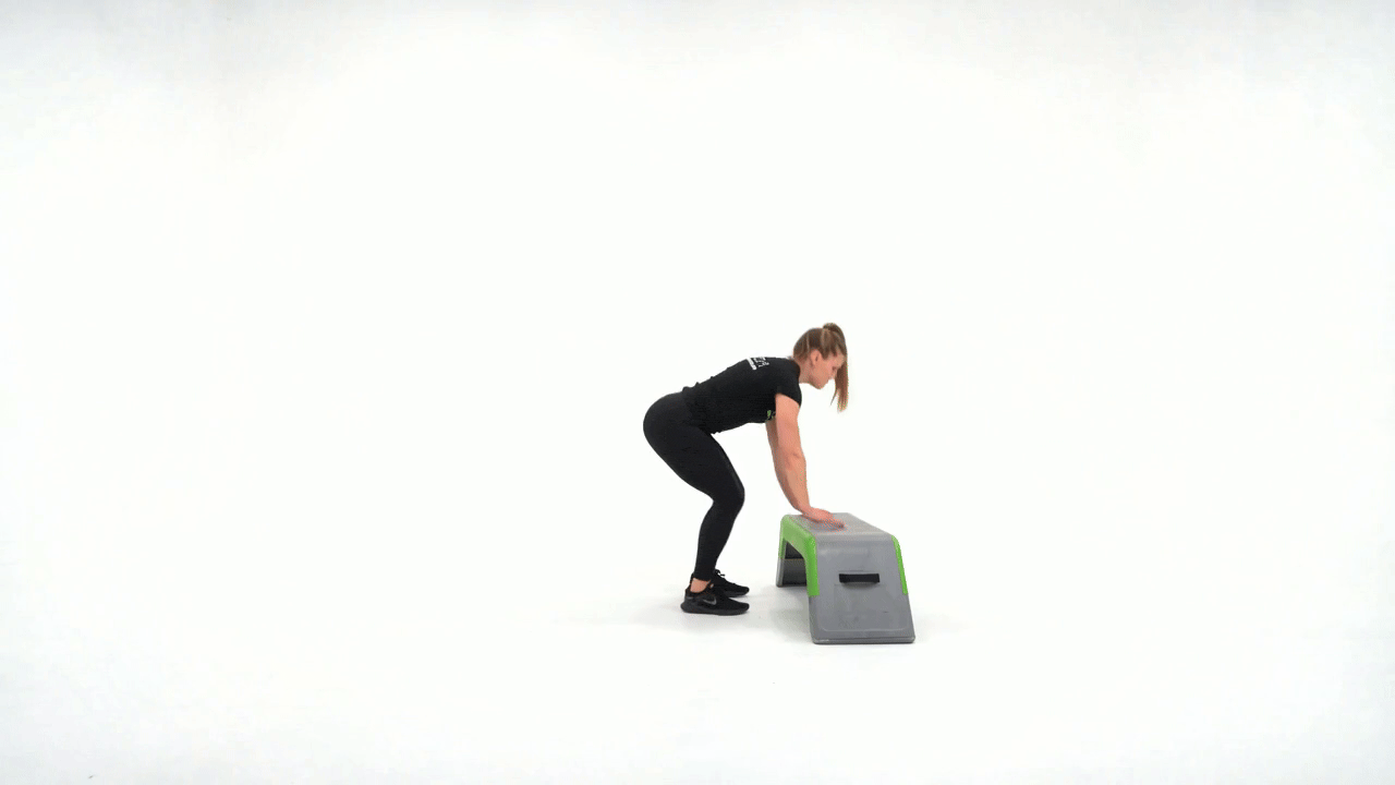Half Burpee Bench Jump