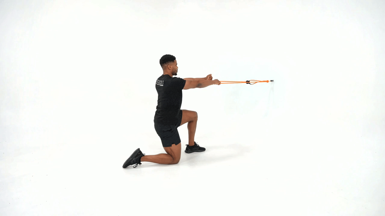 Half Kneeling Resistance Band Face Pull