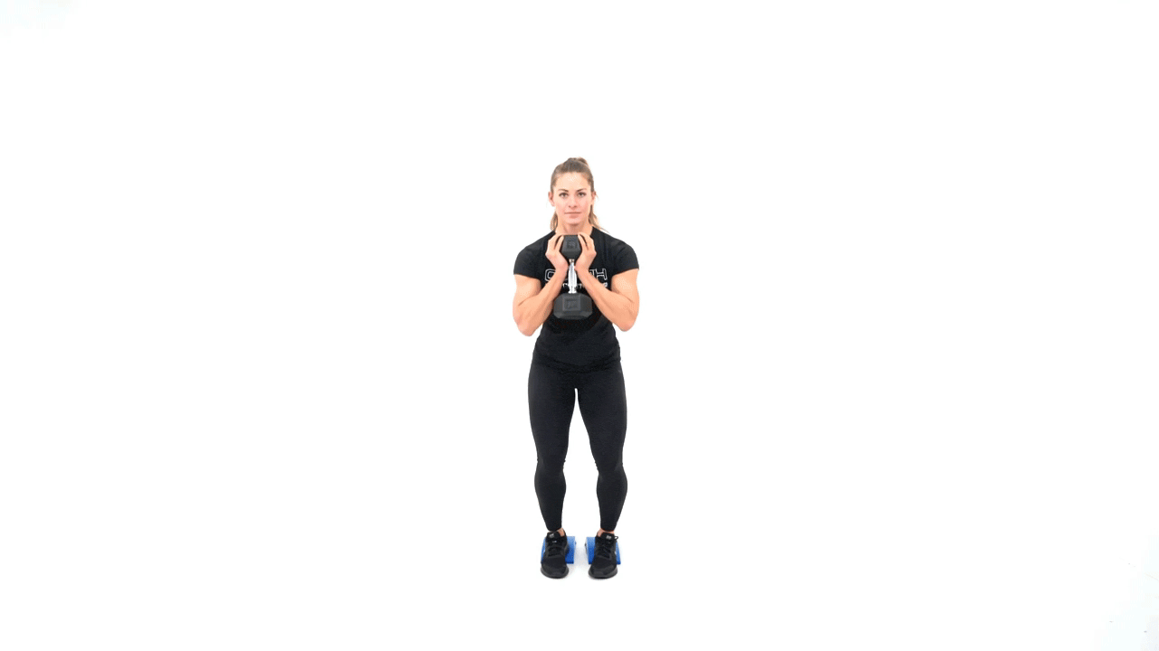 Heel Elevated Narrow Squat