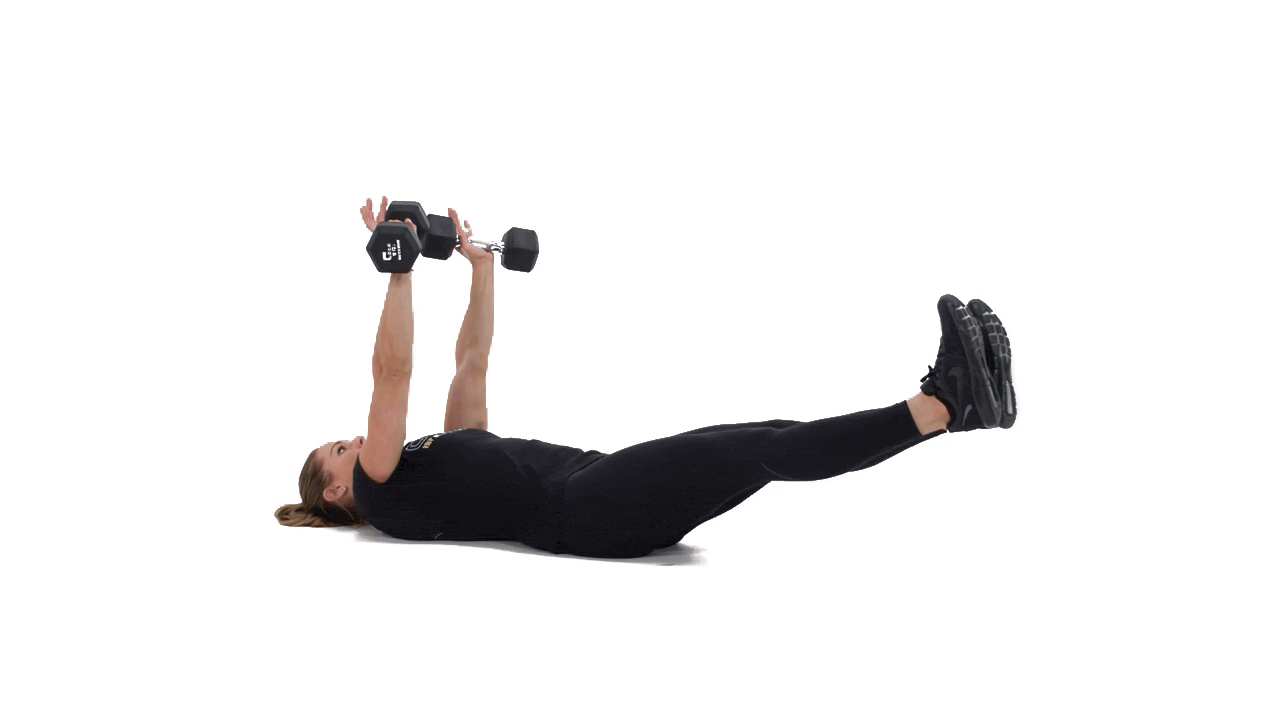 Hollow Hold Dumbbell Chest Press