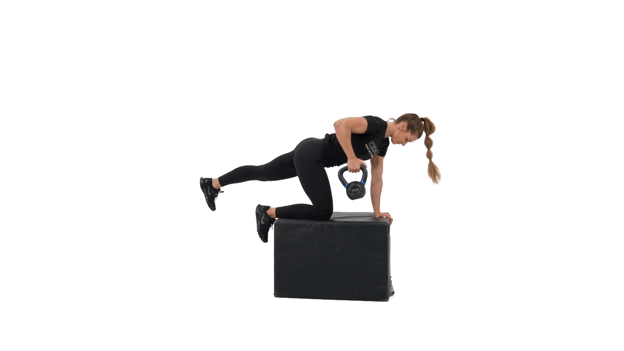 Kettlebell Bird Dog Row from Box