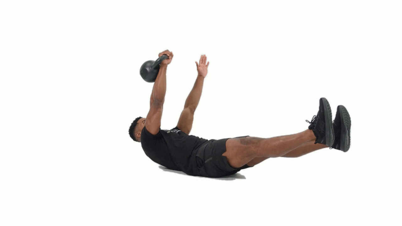 Kettlebell Single Arm Hollow Hold Floor Press