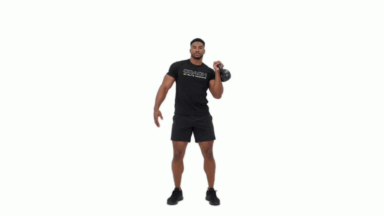 Kettlebell Single Arm Military Press (bottoms up hold)