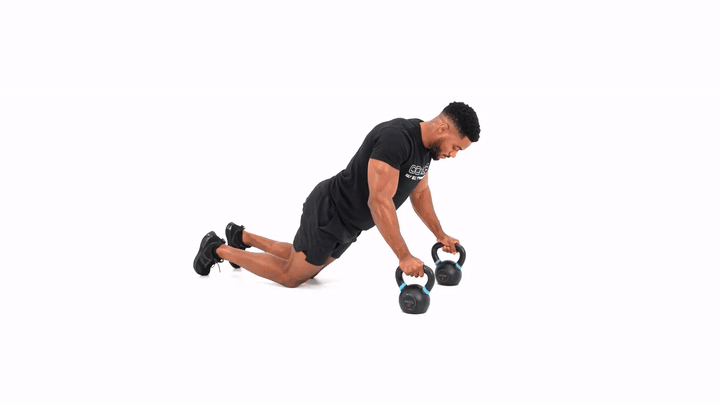 Kneeling Kettlebell Depth Push Up