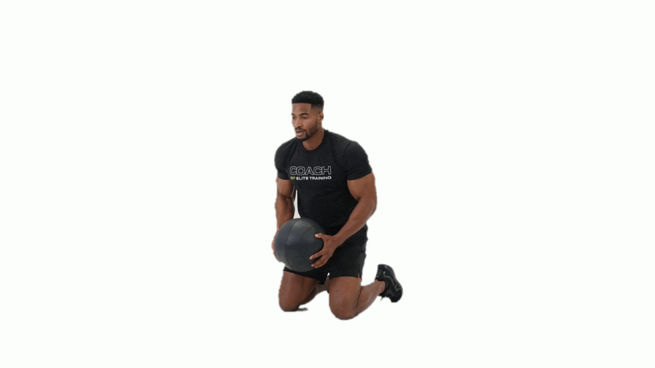 Med Ball Kneeling Rainbow Slam