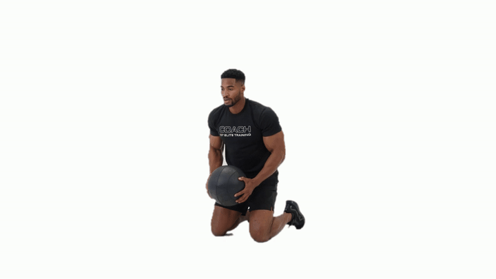 Med Ball Kneeling Rainbow Slam