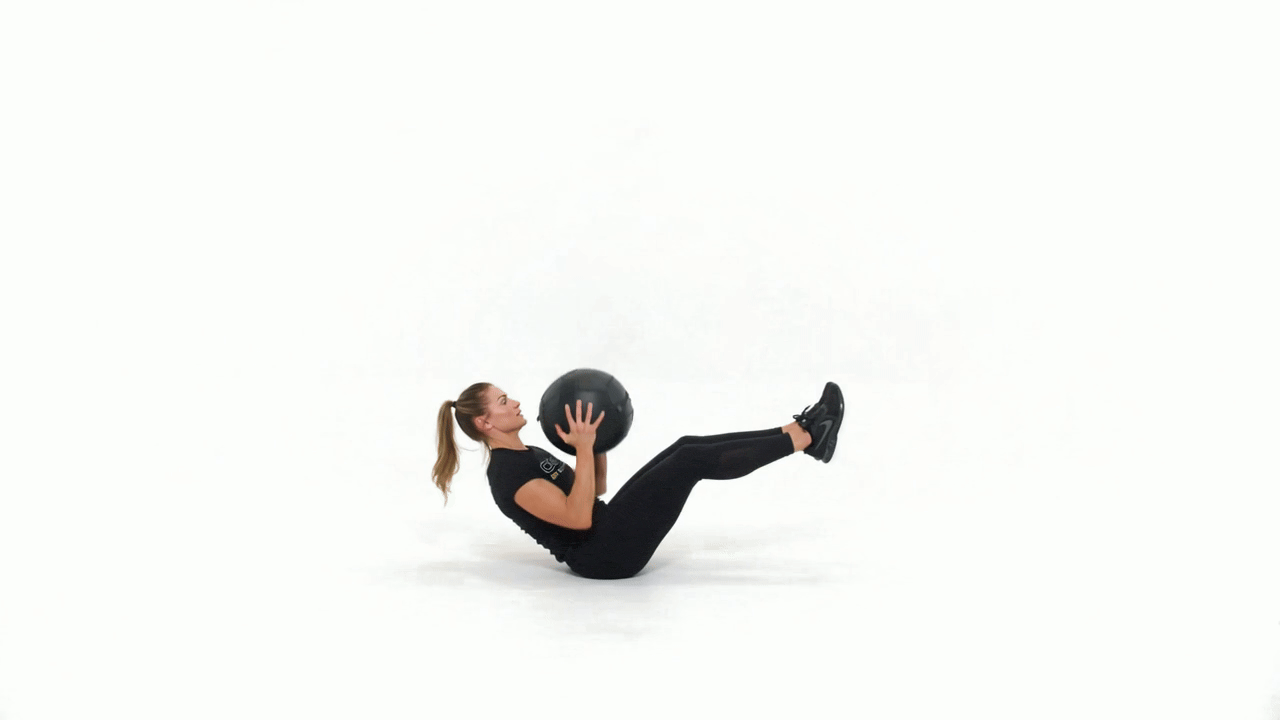 Med Ball V Up Hold to Press
