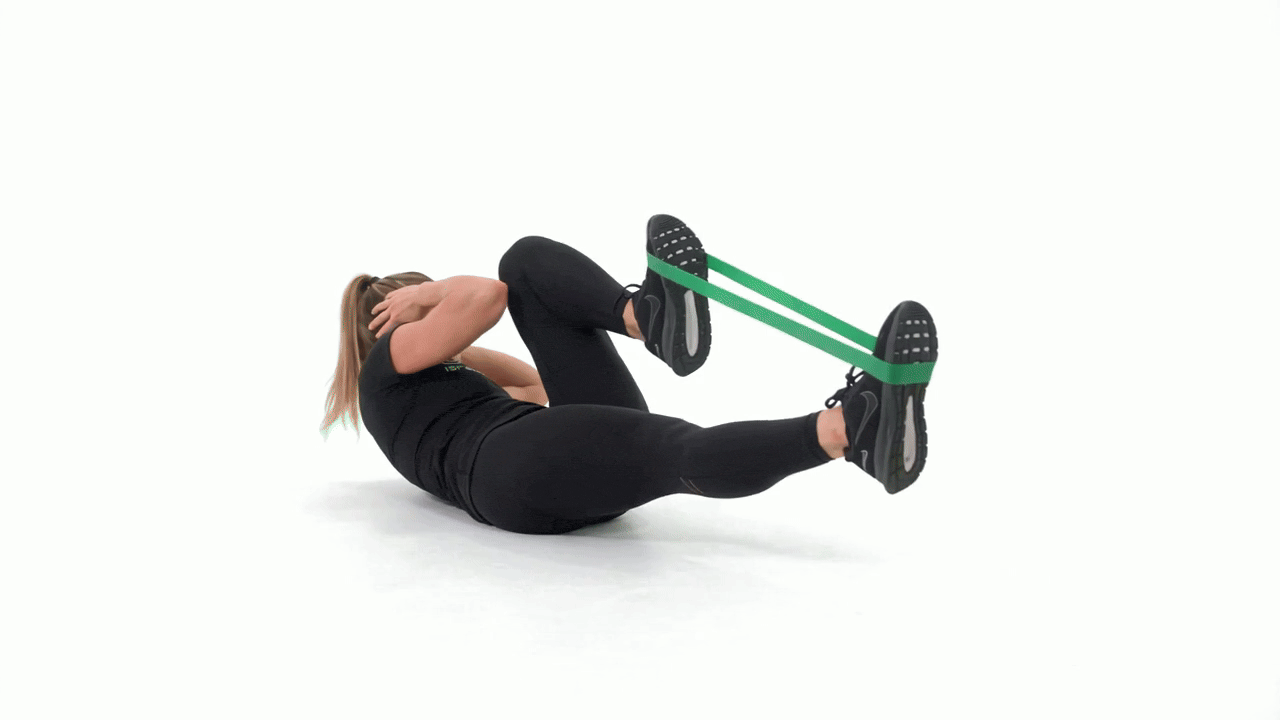 Mini Band Bicycle Crunch