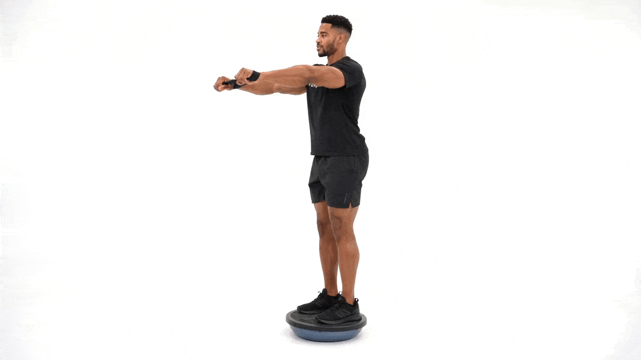 Mini Band Bosu Front Raise