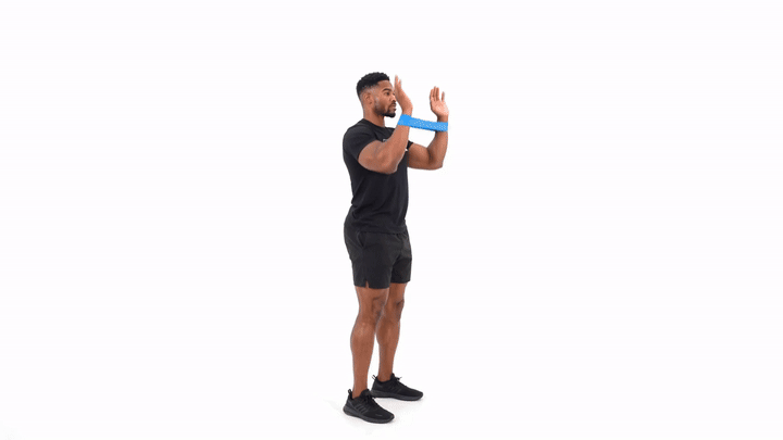 Standing Mini Band Lat Pulldown