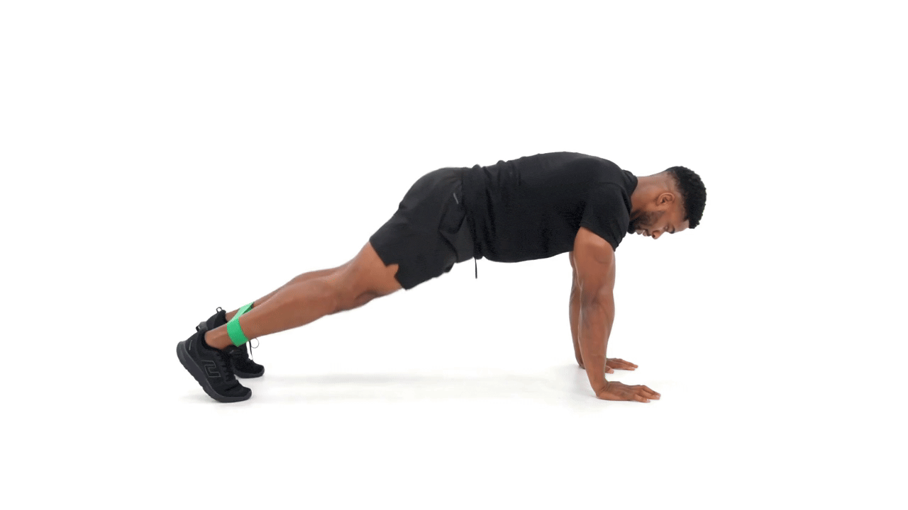 Mini Band Plank Jack to Plank Tuck Pike