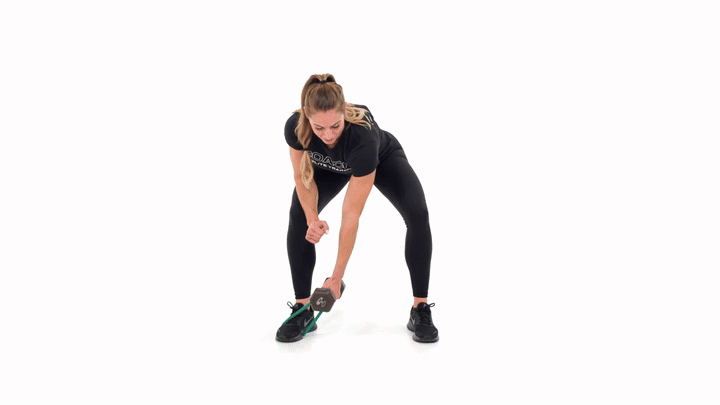 Mini Band Single Arm Dumbbell Row