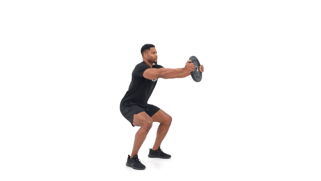 Plate Drop Squat