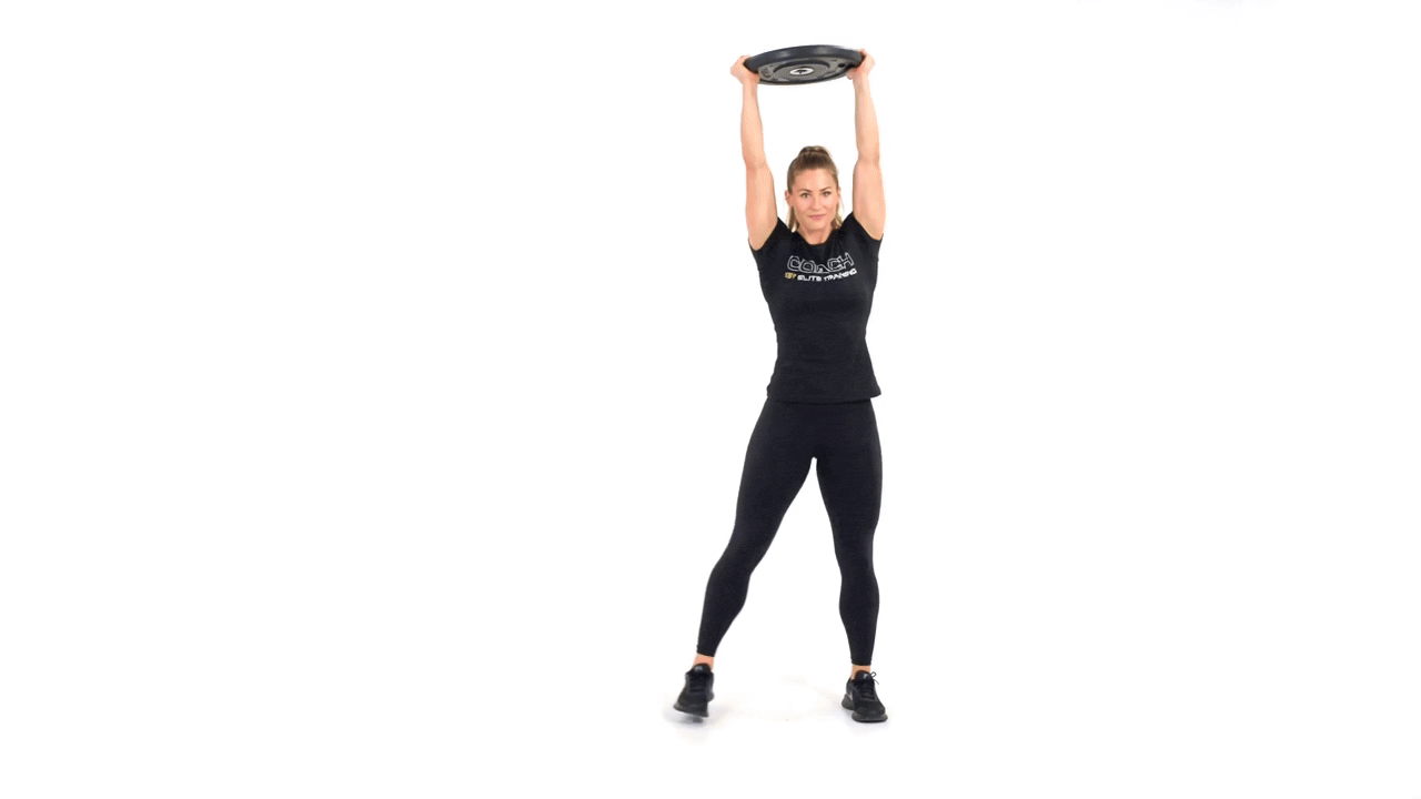 Plate Overhead Hold with Lateral Walk