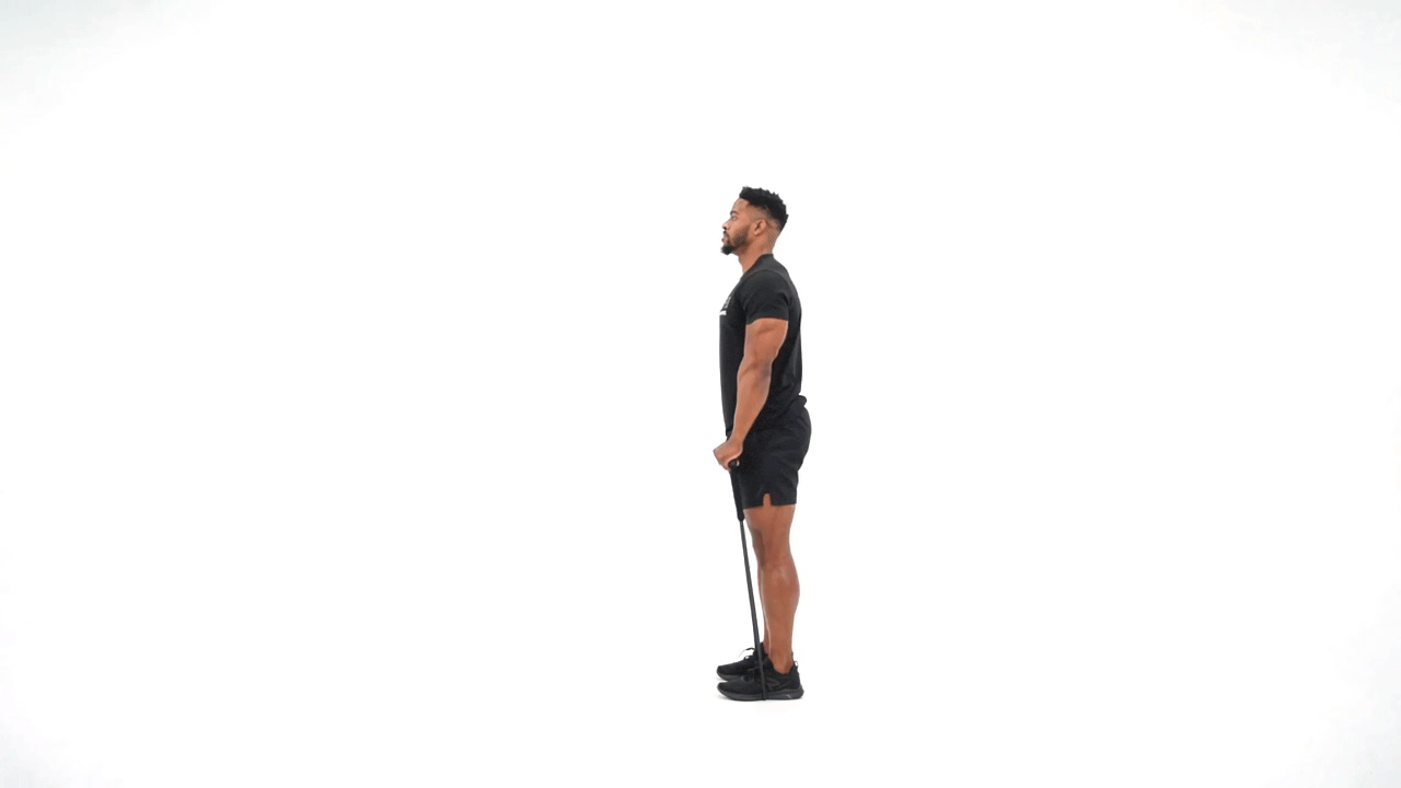 Resistance Band Front Raise to Military Press
