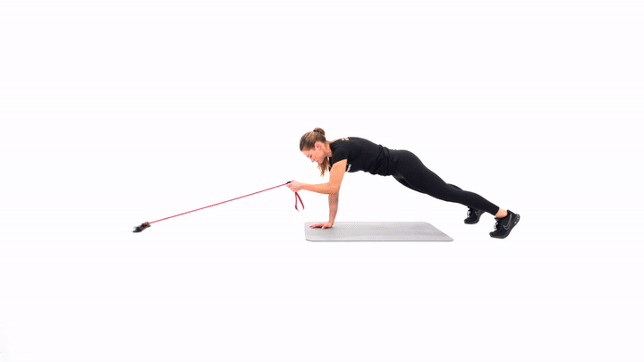 Resistance Band Plank Row