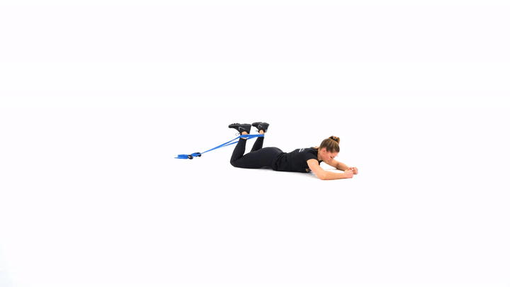 Resistance Band Prone Hamstring Curl