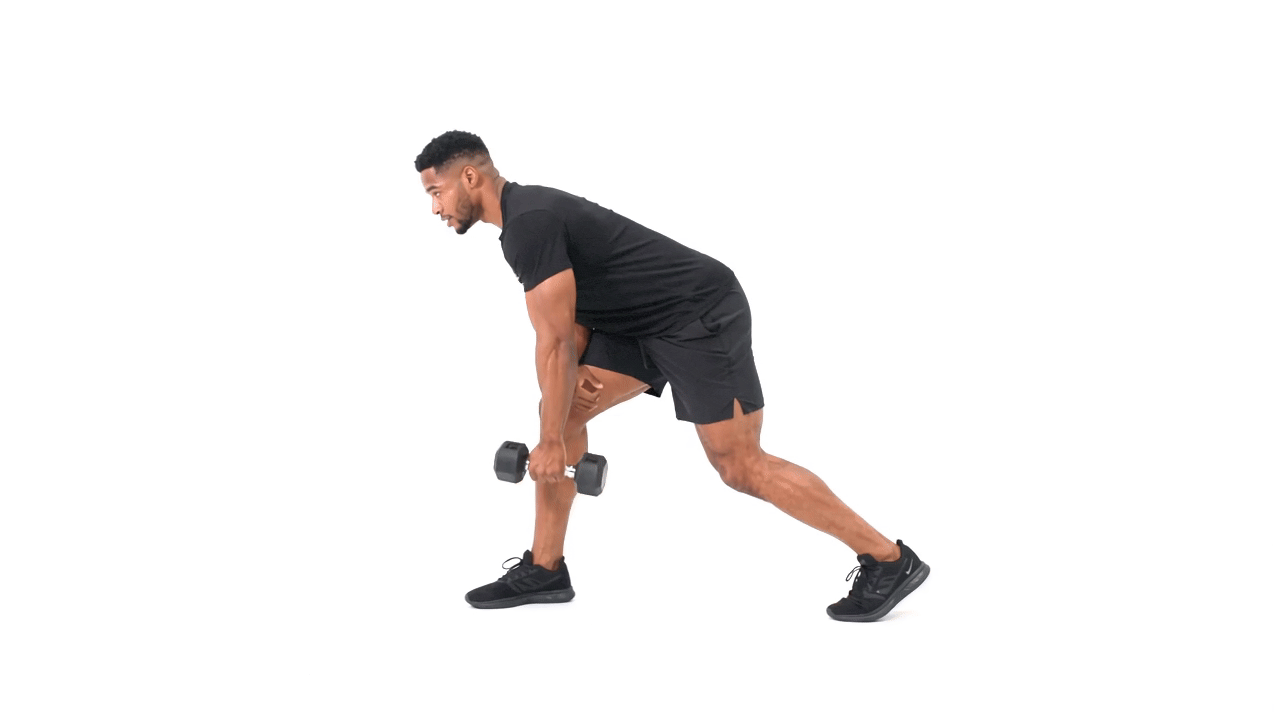 Single Arm Bent Over Row Staggered Stance