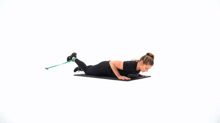 Single Leg Prone Resistance Band Hamstring Curl