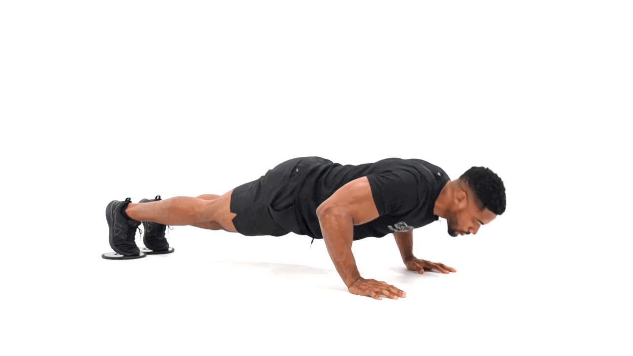 Slider Plank Jack Push up
