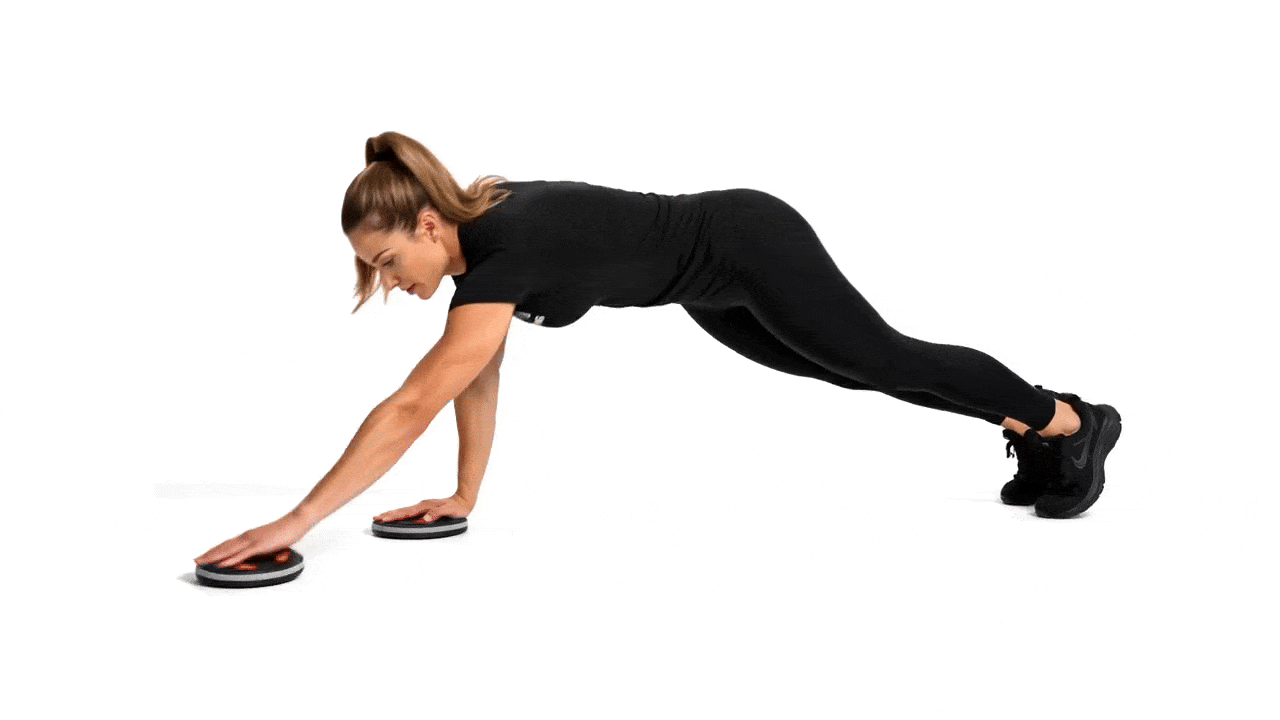 Slider Walk To Slider Push Up