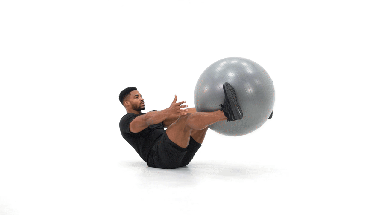 Stability Ball Crunch Hold