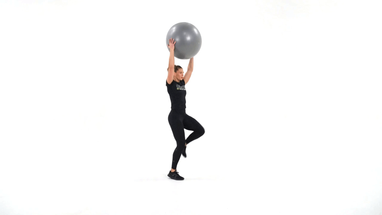 Stability Ball OVERHEAD High Knees