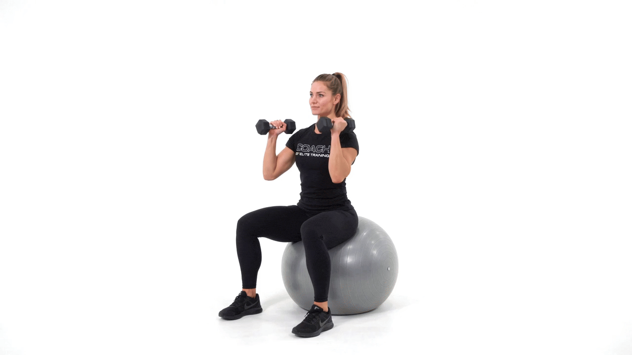 Stability Ball Seated Neutral Military Press