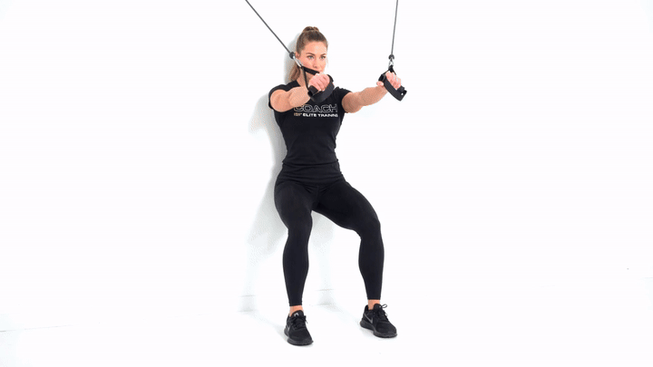 Wall Sit Straight Arm Pulldown